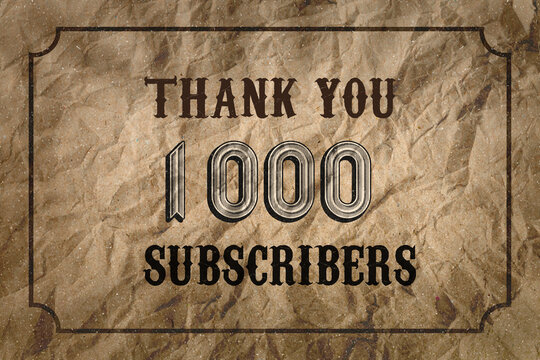 1000 subscribers celebration greeting banner with Vintage Design