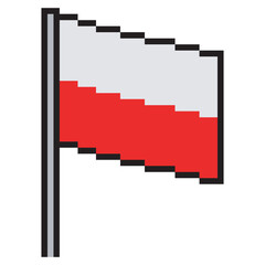 Poland flag pixel art. Vector illustration