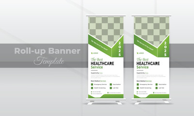 Medical health care roll up banner template
