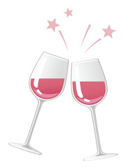 Vector Wine Toast Illustration Isolated On A White Background. 