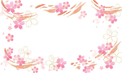 Fototapeta na wymiar 春　ピンク　桜の背景イラスト