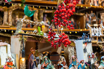 Christmas fair near city center in Malaga, Spain on December 23, 2022
