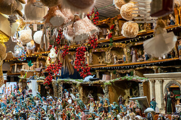 Christmas fair near city center in Malaga, Spain on December 23, 2022