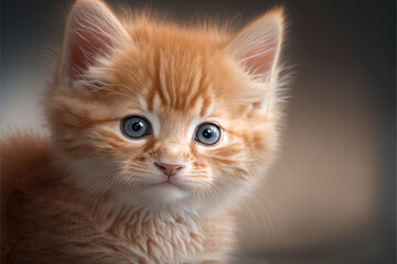 Fototapeta na wymiar beautiful little orange kitten