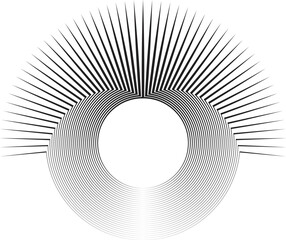 Lines in Circle Form . Spiral Vector Illustration .Technology round Logo . Design element . Abstract Geometric shape . Striped border frame for image
