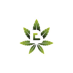 Marijuana B letter logo vector, suitable for any health, medical or cannabis related business.