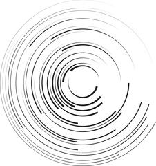Lines in Circle Form . Spiral Vector Illustration .Technology round Logo . Design element . Abstract Geometric shape . Striped border frame for image
