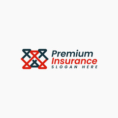 Fototapeta premium abstract premium insurance finance logo business vector design concept inspiration with modern, elegant and minimalist styles isolated on white background. 