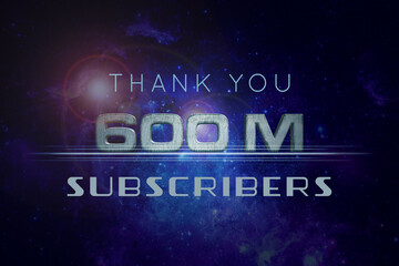 600 Million  subscribers celebration greeting banner with Star Wars Design
