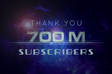 700 Million  subscribers celebration greeting banner with Star Wars Design
