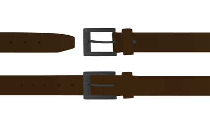 Brown male belt. vector illustration