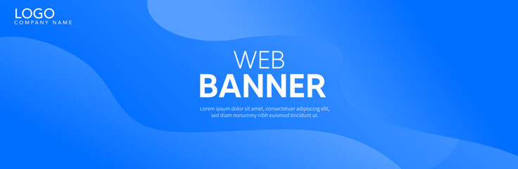 Abstract blue background with lines, Blue banner