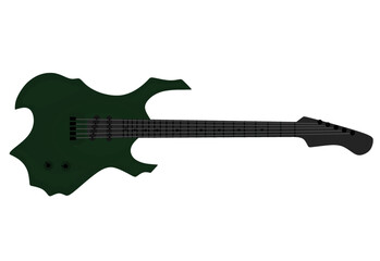 Obraz premium Green electric guitar. vector illustration