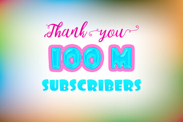 100 Million subscribers celebration greeting banner with Jelly Design