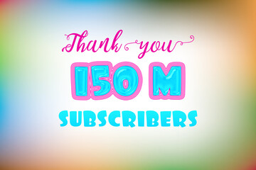 150 Million subscribers celebration greeting banner with Jelly Design