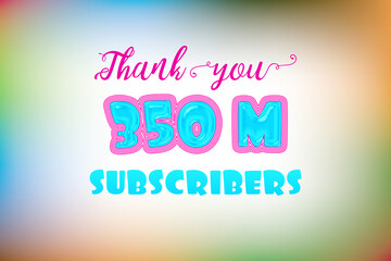 350 Million  subscribers celebration greeting banner with Jelly Design