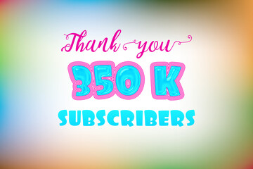350 K  subscribers celebration greeting banner with Jelly Design