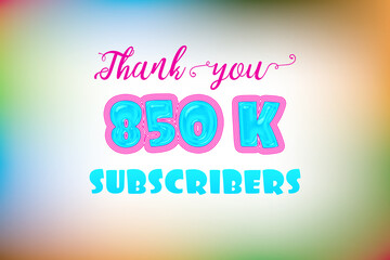 850 K  subscribers celebration greeting banner with Jelly Design