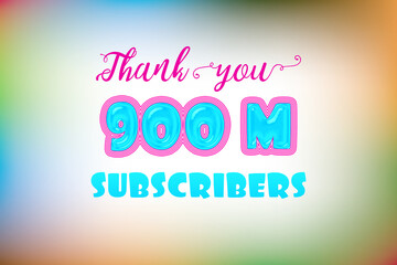 900 Million  subscribers celebration greeting banner with Jelly Design