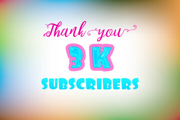 3 K  subscribers celebration greeting banner with Jelly Design