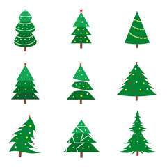 Christmas tree set, christmas tree vector file design