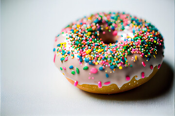 donut with sprinkles on white