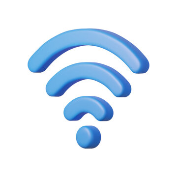 3d Wifi signal, connection and network symbol.