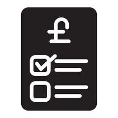 Fototapeta premium invoice glyph icon