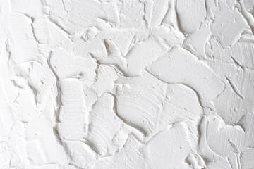 White wall putty texture, rough grunge background in close-up