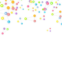 Social media marketing icons internet tags target