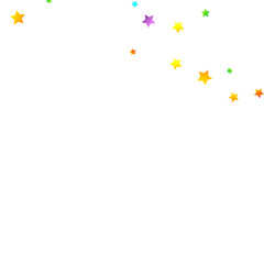 Rainbow Festive Confetti. Carnival Star Falling.