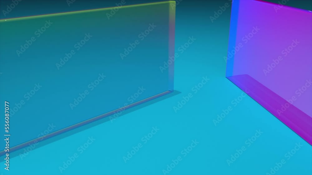 Poster square translucent glass blocks. computer generated 3d render
