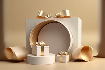 cosmetic gift set box for branding. Created with Generative AI technology.