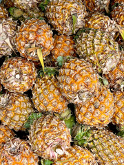 close up of pineapples