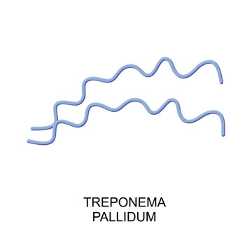 Treponema pallidum icon. Treponema pallidum bacterium in flat style. Bacteria of Treponema pallidum icon. vector illustration
