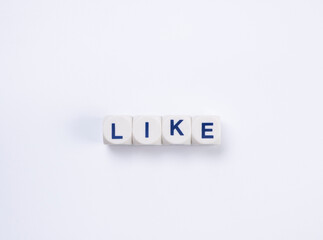  text like from cubes with letters on a white background