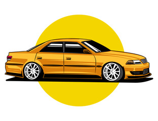 yellow city car design vector graphic illustration idea