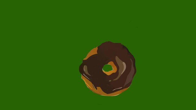 Pastry donuts reveal animation Morphing autofill water color effect on artistic and transparent backgrounds Cafe promo commercial element