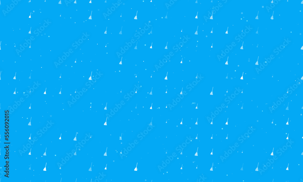 Poster seamless background pattern of evenly spaced white broom symbols of different sizes and opacity. vec