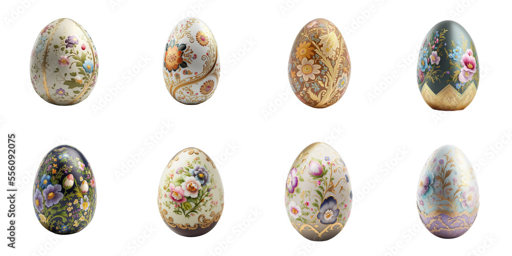 Wall mural Hand painted Easter egg isolated on transparent background