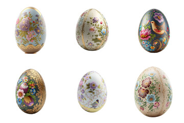 Hand painted Easter egg isolated on transparent background