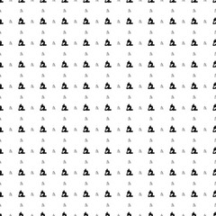 Square seamless background pattern from geometric shapes are different sizes and opacity. The pattern is evenly filled with black yoga stretching pose symbols. Vector illustration on white background