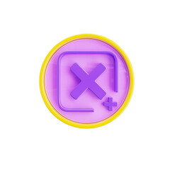 Add variable 3d icon in transparent background. 3d symbol and sign. Modern and minimalistic. 3D rendered Illustration.