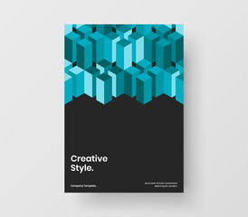 Premium geometric pattern presentation layout. Vivid company brochure A4 vector design template.