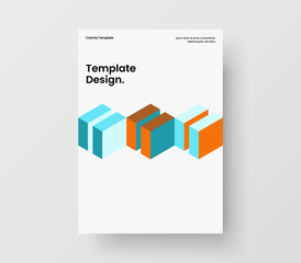 Vivid leaflet design vector template. Creative mosaic tiles catalog cover layout.