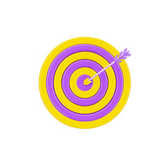 Archery Icon 3d icon in transparent background. 3d symbol and sign. Modern and minimalistic. 3D rendered Illustration.