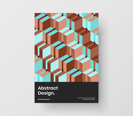 Amazing geometric pattern postcard layout. Multicolored company cover vector design illustration.