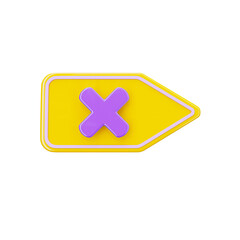 Obraz premium Backspace 3d icon in transparent background. 3d symbol and sign. Modern and minimalistic. 3D rendered Illustration.