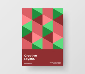 Unique geometric tiles presentation layout. Isolated catalog cover vector design template.