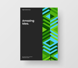 Fresh mosaic hexagons banner layout. Minimalistic magazine cover vector design concept.